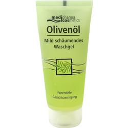 Grüne Tube mit Olivenöl Waschgel für porentiefe Reinigung.